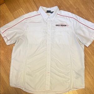Harley-Davidson White and orange Men's performance Shirt 2XL